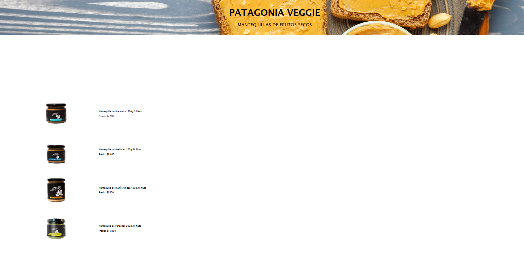 landing page de mantequilla de mani